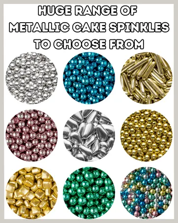 SPRINKLY - Glimmer Stars - Gold (Mini) - 25g - Metallic cake decorating sprinkles gold silver rainbow
