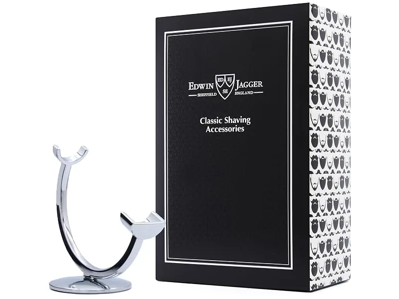 Edwin Jagger RHM319CR Crescent Chrome Razor Stand with Solid Base - RHM319CR Stand with Box