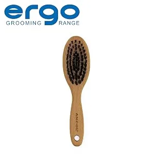 Ancol Heritage Wood Handle Soft Slicker Brush Large - WOOD HANDLE DOG BRUSH WITH SOFT BLACK BRISTLES AND ANCOL LOGO ON THE HANDLE