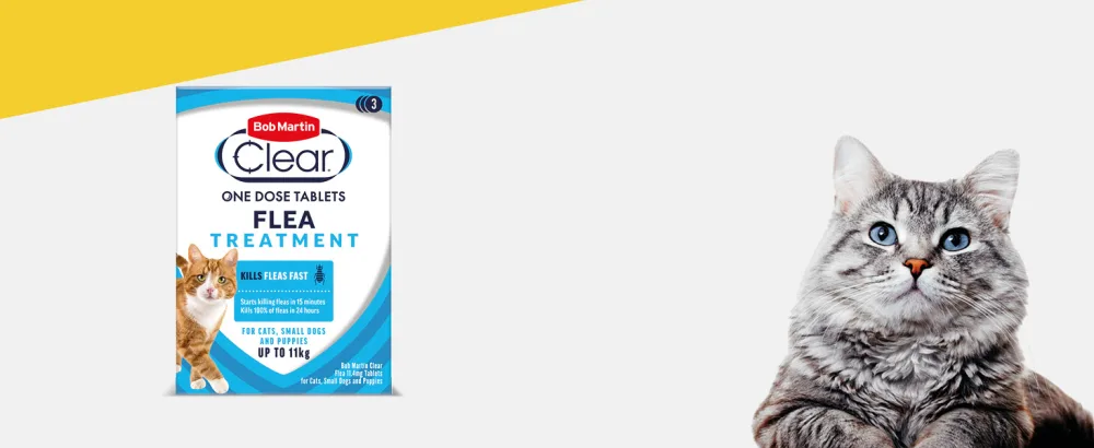 Bob Martin Clear Flea Treatment for Cats (3 Tablets) - Kills 100 Percent of Fleas within 24 Hours - flea and tick spot on treatment for cats
