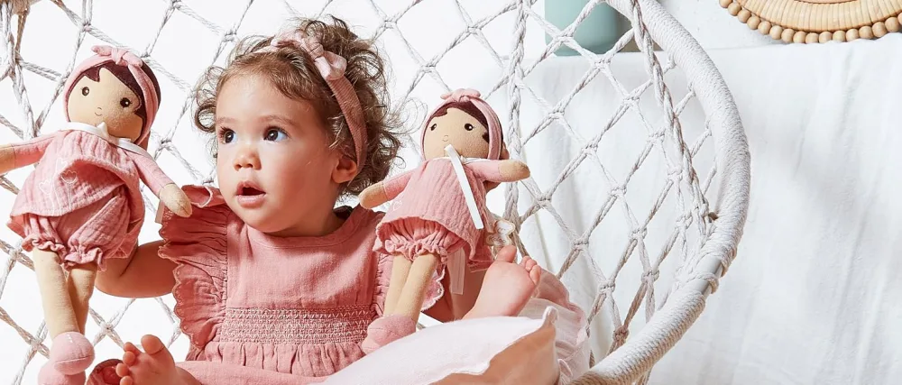 Kaloo PERLE - CHUBBY RABBIT BLUE - SMALL - kaloo doll tendresse soft face expressive smiling birth gift