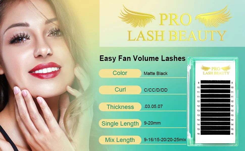 Easy Fan Lashes DD-0.05-13 Eyelash Extensions DD Curl Easy Fan Russian Lashes Self Fanning Lashes Automatic Blooming Lashes(DD-0.05 13 mm) 13 mm DD-0.05 - product information 28