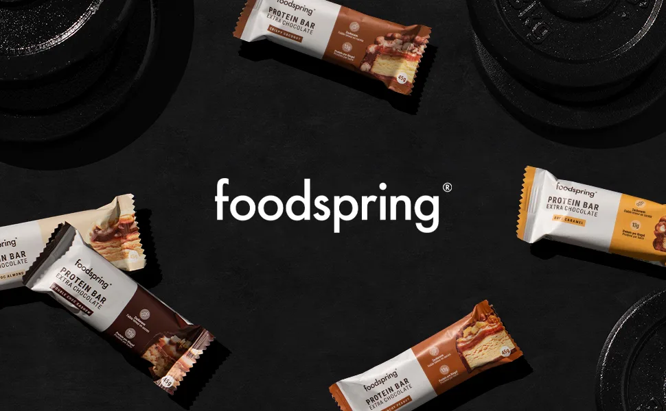 foodspring New Extra Chocolate Protein Bars - 13g protein per bar no added sugar nutritious post-workout or on-the-go snack - Crunchy Peanut - 45g - foodspring