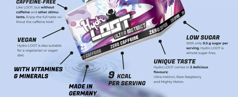 Hydro LOOT - Game Booster with Flow-State Formula | 25 Servings (150g) Without Caffeine | Hydration Drink with Vitamins and Plant Extracts | Gaming Booster (Rare Raspberry) Hydro LOOT Rare Raspberry - internet-booster-wireless-plug-in, best-wifi-extender, 4g-signal-booster, rain-x