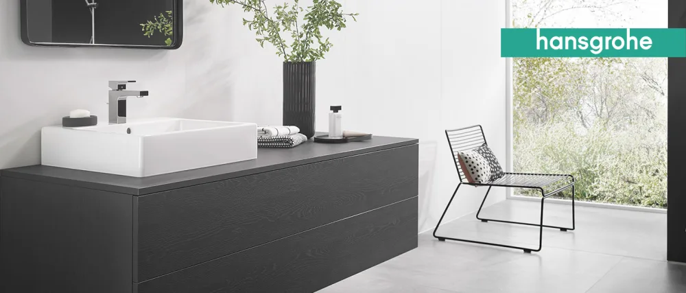 hansgrohe AddStoris Shaving mirror brushed black chrome 41791340 without LED light Brushed Black Chrome - hansgrohe products for bathroom and kitchen