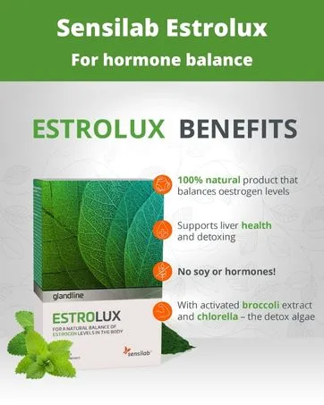Thyroid Supplement Iodine Selenium L-Tyrosine Zinc Manganese 180 Capsules for 180 Days Plant-Based Sensilab ThyroLux - Sensilab Estrolux