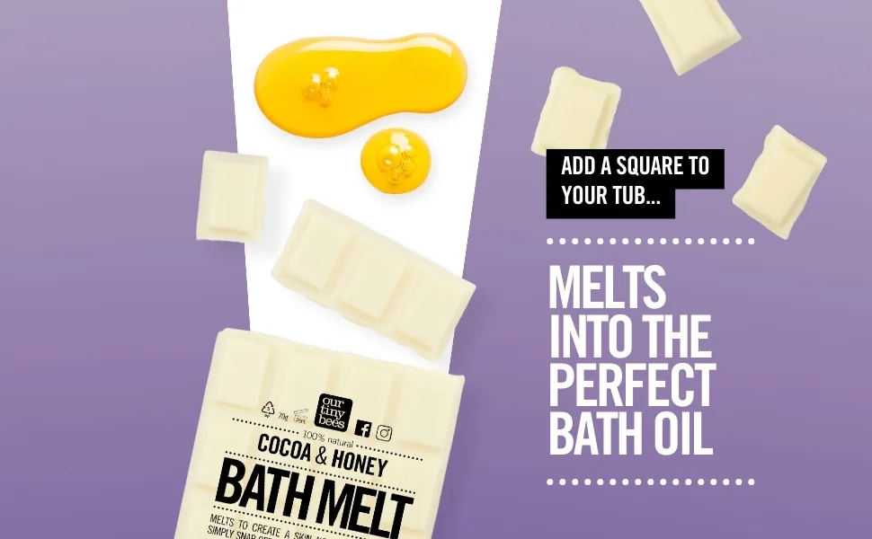 Bath Melt - Bath Oil 24 uses Lavender Cocoa & Honey Bath Melt - Our Tiny Bees Skincare - Bath Melt Bath Oil