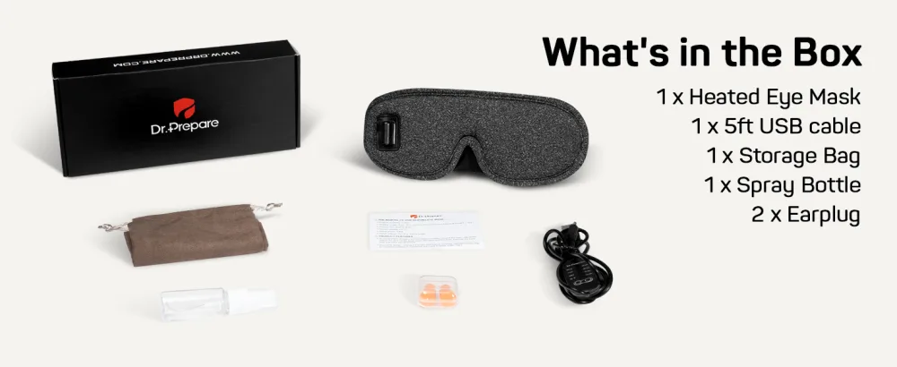 DR.PREPARE Heated Eye Mask Electric USB Cotton Eye Compress Heating Pad with Smart Temperature & Timer Control Earplugs for Sleep Dry Eyes Blepharitis Dark Circles and Puffy Eyes - best eye mask