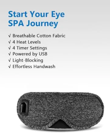 DR.PREPARE Heated Eye Mask Electric USB Cotton Eye Compress Heating Pad with Smart Temperature & Timer Control Earplugs for Sleep Dry Eyes Blepharitis Dark Circles and Puffy Eyes - heated eye mask