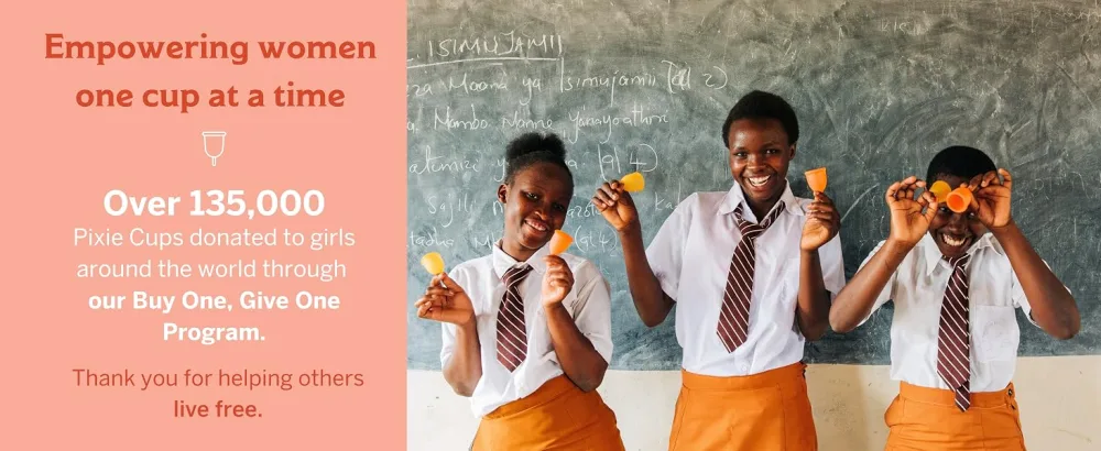 Pixie Cup Soft Menstrual Cup - Ranked 1 for Most Comfortable Reusable Period Cup - Buy One We Give One - Includes Ebook Guide Flushable Wipes Lube & Storage Bag - Tampon and Pad Alternative X-Large - buy one give one