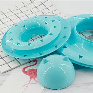Vealind Pet Interactive Fun Roller Exerciser 3 Level Cat Teaser Ball Toy with 3 Colorful Balls(Blue) - best interactive indoor brain puzzle go crazy catcher chaser activity exercise jump sound 360 degree