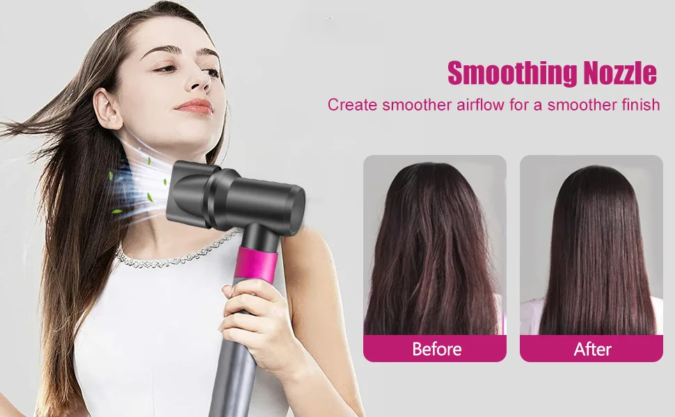 Smoothing Nozzle and Adaptor for Dyson for Airwrap Styler Attachment for Airwrap Styler Converting to Hair Dryer - smoothing nozzle