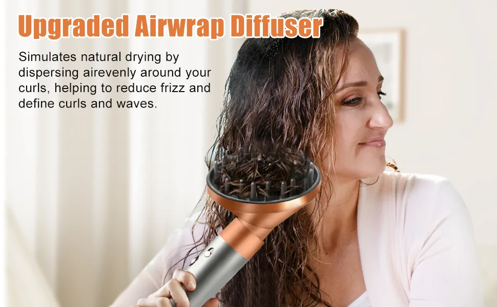 Upgraded Diffuser Nozzle Attachment for Dyson for Airwrap Converting for Airwrap Styler to Hair Dryer Diffuser Attachment 973365-01 Gold - diffuser
