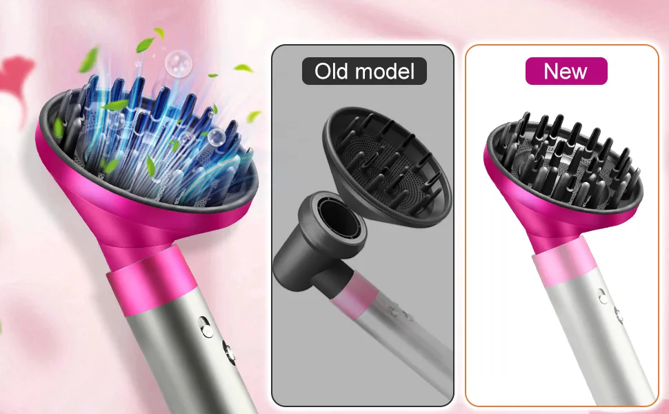 Upgraded Diffuser for Dyson for Airwrap Styler HS01 HS03 HS05 Universal Stereotype Hair Head Diffuser Attachment Rose Red - diffuser attachments
