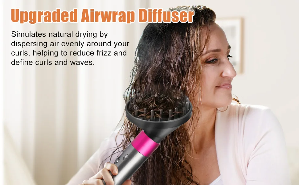Diffuser Nozzle for Dyson for Airwrap Styler Attachments Converting for Air Wrap Curling Styler to A Hair Dryer Black - hair dryer attachment