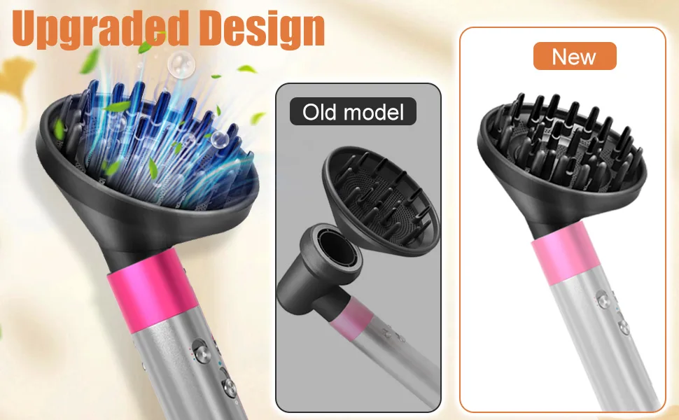 Diffuser Nozzle for Dyson for Airwrap Styler Attachments Converting for Air Wrap Curling Styler to A Hair Dryer Black - hair styler attachment