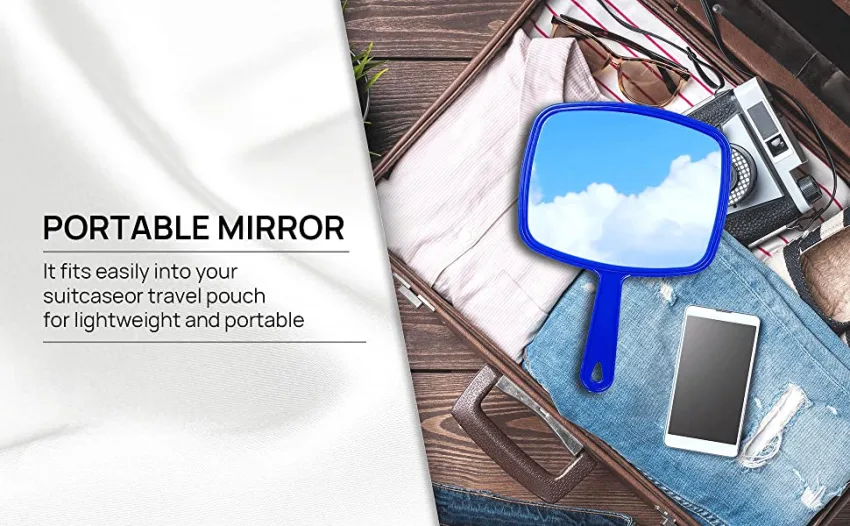 OMIRO Hand Mirror Handheld Mirror with Handle Union Jack White - hand mirror