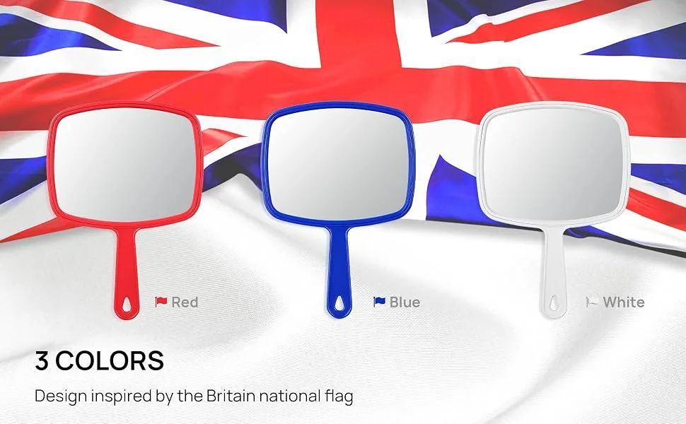 OMIRO Hand Mirror Handheld Mirror with Handle Union Jack White - hand mirror