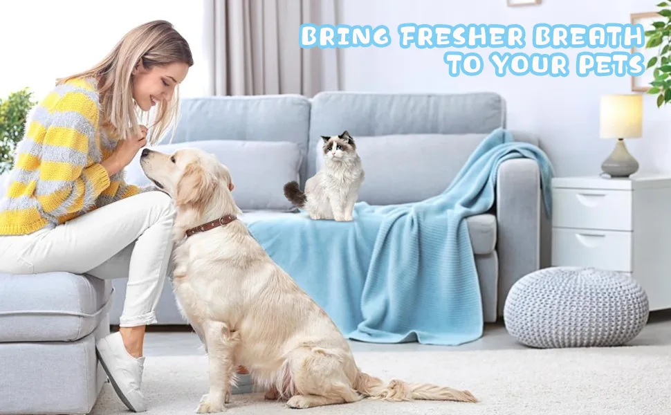 Dog Teeth Cleaning Kit Ultrasonic Pet Toothbrush Cleaner Toothbrush with 3 Modes and Lights Suitable for Dogs and Cats - 8555