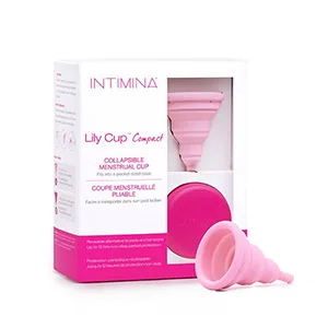 Intimina Lily Cup Compact - Small Menstrual Cup with Flat-fold Compact Design Disposable Menstrual Cups Period Cup Reusable (Size A) - feminine hygiene products