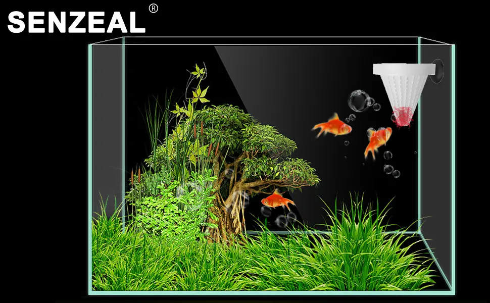 SENZEAL 6x Aquarium Live Red Worm Fish Feeder Plastic Cone Cup Shape Basket Feeder for Feeding Fish - Red Worm Fish Feeder
