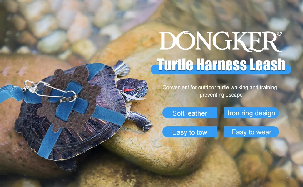 Turtle Harness Leash Pet Tortoise Turtle Leather Harness Strap Chest Collar Adjustable Turtle Walking Lead Control Rope for Pet Tortoise Turtle Reptile blue S - product information 26