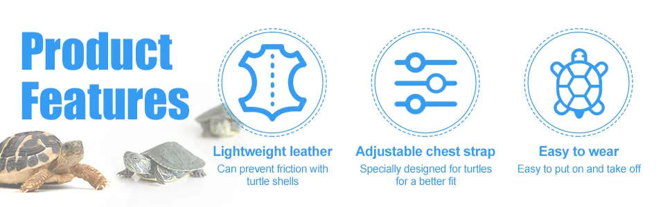 Turtle Harness Leash Pet Tortoise Turtle Leather Harness Strap Chest Collar Adjustable Turtle Walking Lead Control Rope for Pet Tortoise Turtle Reptile blue S - product information 31