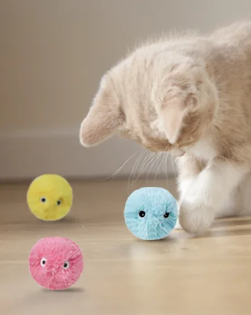 DONGKER Cat Ball Toys Interactive Self Rotating Rolling Balls Automatic Moving USB Rechargeable for Cats Kitten Kitty Exercise(4.3 * 4.3cm) (pink+green) - product information 3