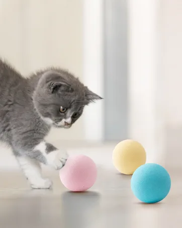 DONGKER Cat Ball Toys Interactive Self Rotating Rolling Balls Automatic Moving USB Rechargeable for Cats Kitten Kitty Exercise(4.3 * 4.3cm) (pink+green) - product information 8
