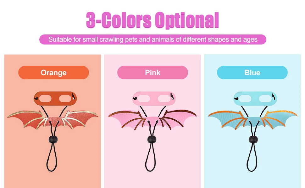 Bearded Dragon Lizard Leash Harness Adjustable Small Reptile Animals Harness w/ 3 Size Wing for Outdoor Safety Walking Pink - product information 33