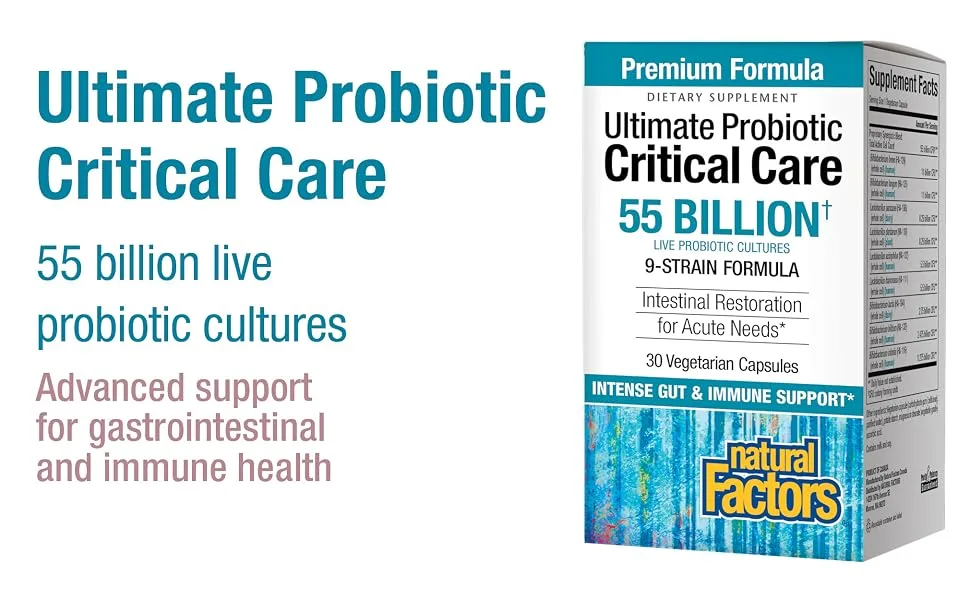 Natural Factors Ultimate Probiotic Critical Care 55 Billion CFU 30 Vegetarian Capsules - naft