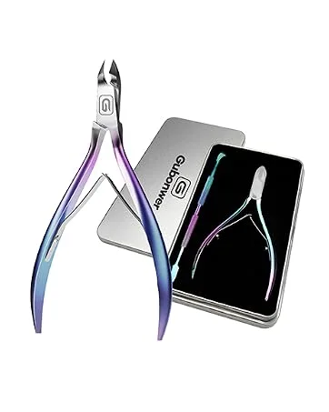 Cuticle Trimmer 3/4 Jaw Extremely Sharp Cuticle Nippers Stainless Steel Clippers Cutter Remover Pedicure Manicure Nail Tool Cuticle Nippers/Colorful-b - Cuticle Trimmer