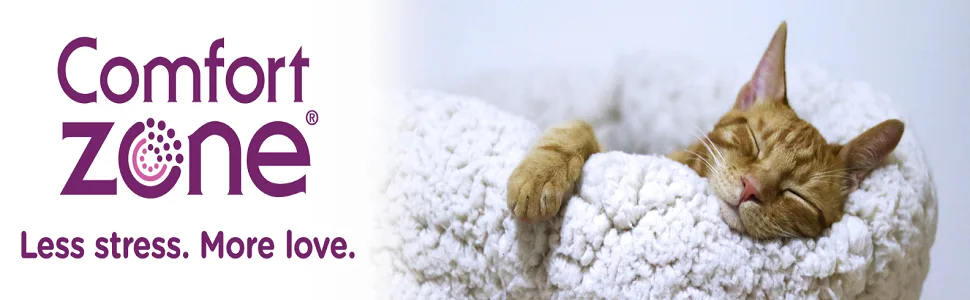 Comfort Zone Calming Pheromone Diffuser Starter Kit for a Calm Single or Multi-Cat Home Reduces Stress Spraying Scratching & Other Problematic Behaviours 1 Diffuser & 1 Refill - comfort zone cat calming pheromone stress relief collar