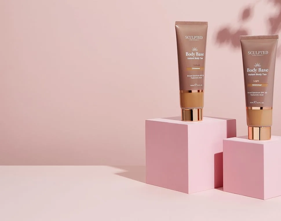 Body Base Instant Tan from Sculpted by Aimee Connolly 100ml - Water-Resistant Hydrating Luminous Lotion with SPF30 for an Instant Natural Tan (Medium Matte) - BB 1