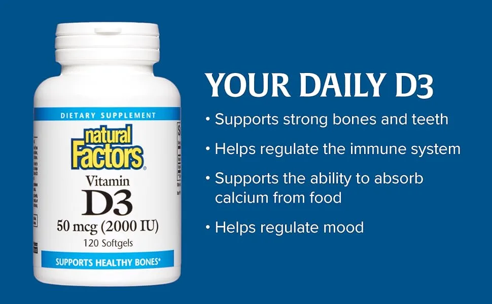 Natural Factors Vitamin D3 2000 IU 120 Softgels - Your daily D3