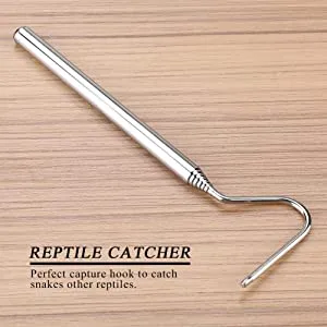 Zerodis Extendable Snake Capture Hook Stainless Steel Telescoping Snake Catcher Reptile Capture Hook for Reptile Catching Controlling Moving Small Animals - B084NZ1P99