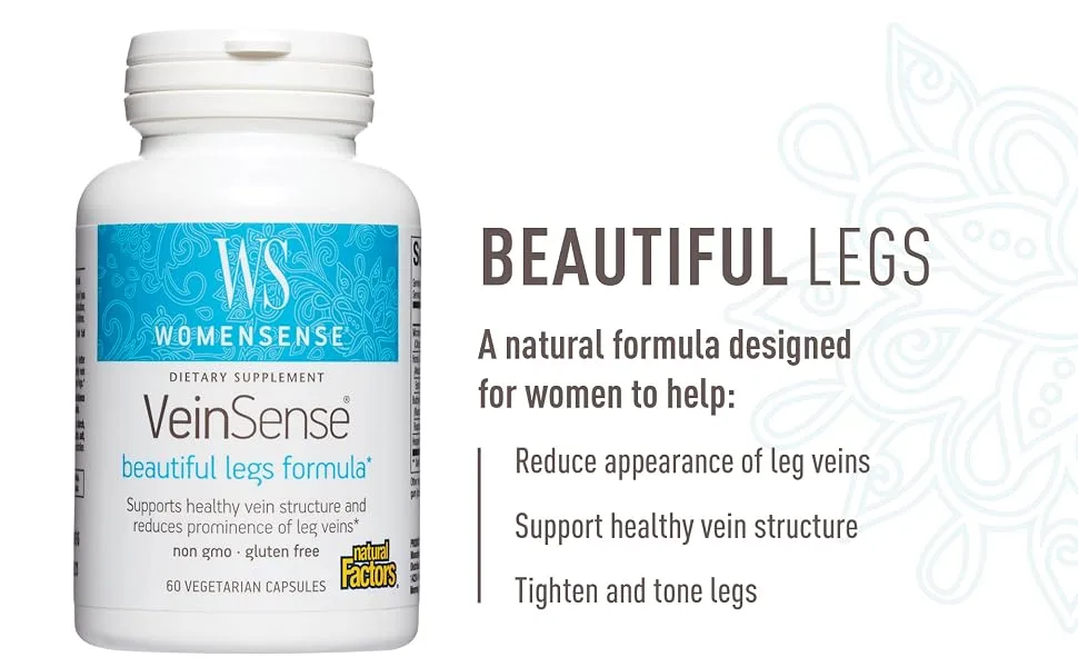 Natural Factors WomenSenseVeinSense 60 Vegetarian Capsules - Beautiful legs