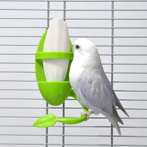 Fyfjur 2Pcs Bird Parrot Cuttlebone Holder with Perches Cuddle Bone Feeding Racks Cuttlefish Bone with Holder for Pet Bird Supplies Fruit Vegetable Millet Container 14.3 x 5.5cm - product information 15