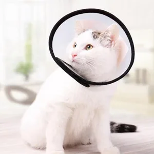 Vivifying Cat Cone 7.2-9.0 Inches Lightweight Plastic Elizabethan Collar for Cats Mini Dogs and Rabbits (M Black) - cat cone