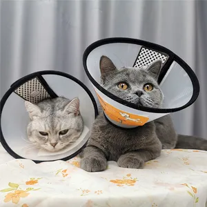 Vivifying Cat Cone 7.2-9.0 Inches Lightweight Plastic Elizabethan Collar for Cats Mini Dogs and Rabbits (M Black) - cat cone