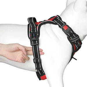 PHOEPET Reflective Dog Harness Large Breed Adjustable No Pull Vest with with Handle 2 Metal Rings 3 Buckles Easy to Put on & Take Off (M Red) Medium Red - step 3