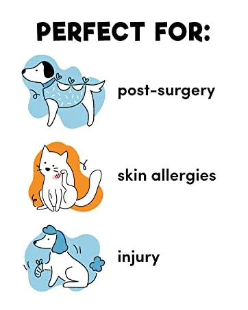 BENCMATE Protective Inflatable Collar for Dogs and Cats - Soft Pet Dog Cone Recovery Collar Does Not Block Vision E-Collar(Medium Blue) Neck:8"-12" Medium Blue - product information 3