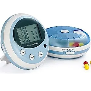 Pivotell Minitell Electronic Pill Reminder with up to 5 Audio and/or Vibrating Alarms per Day - Minitell Front and Back