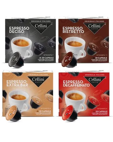 Cellini Coffee Capsules Compatible with Dolce Gusto - Tasting Kit 120pcs | Coffee Capsules Compatible with Dolce Gusto - Dolce Gusto compatible