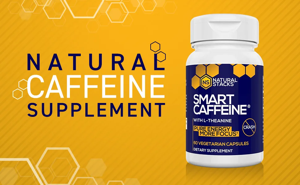 Natural Stacks Smart Caffeine With L-Theanine 60 Vegetarian Capsules - Natural Caffeine Supplement