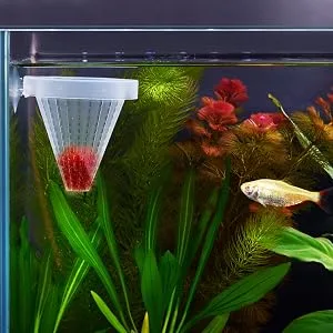 WEAVERBIRD 4PCS Aquarium Live Red Worm Fish Feeder Plastic Cone Shape Basket Shrimp Feedeing Cup with Sucker - Aquarium Fish Feeder