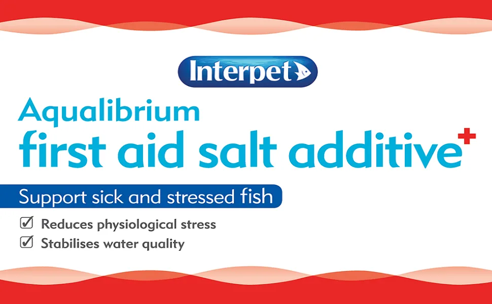 Interpet Aqualibrium First Aid Salt Additive Tonic Treatment Support Sick and Stressed Aquarium Fish pH Buffer 260 g 260g - Interpet aqualibrium aquarium salt supports sick and stressed fish and water quality