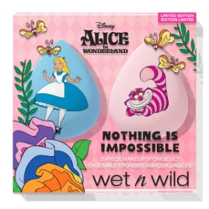 Wet n Wild Alice in Wonderland 'Nothing Is Impossible' 2-Piece Makeup Sponge Set for Seamless Coverage and Easy Application Hydrophilic Material to Reduce Makeup Absorption Make-up Sponge Set - product information 2