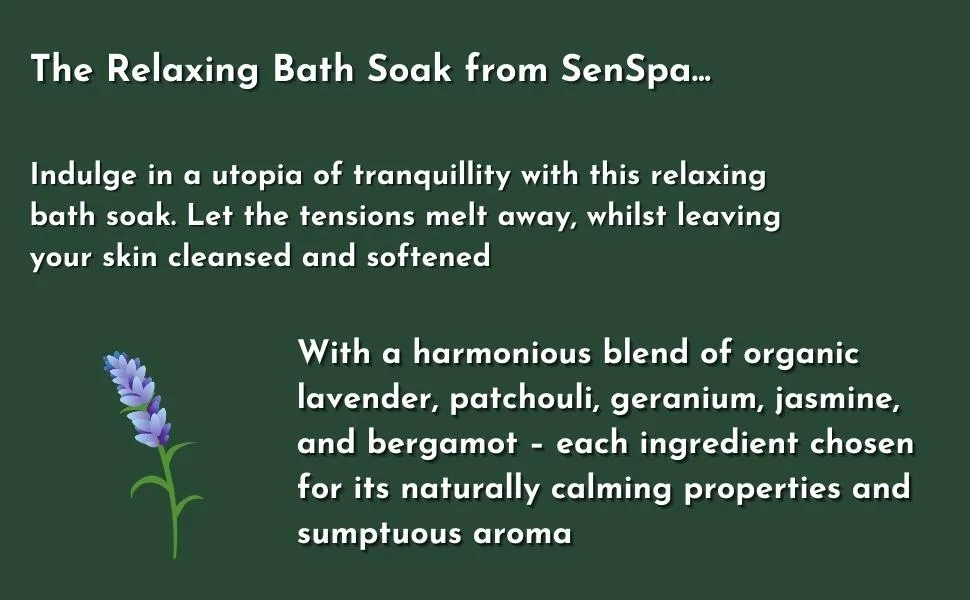 SenSpa Relaxing Lavender Bath Soak Vegan Bubble Bath 250ml - Relaxing Bath Soak