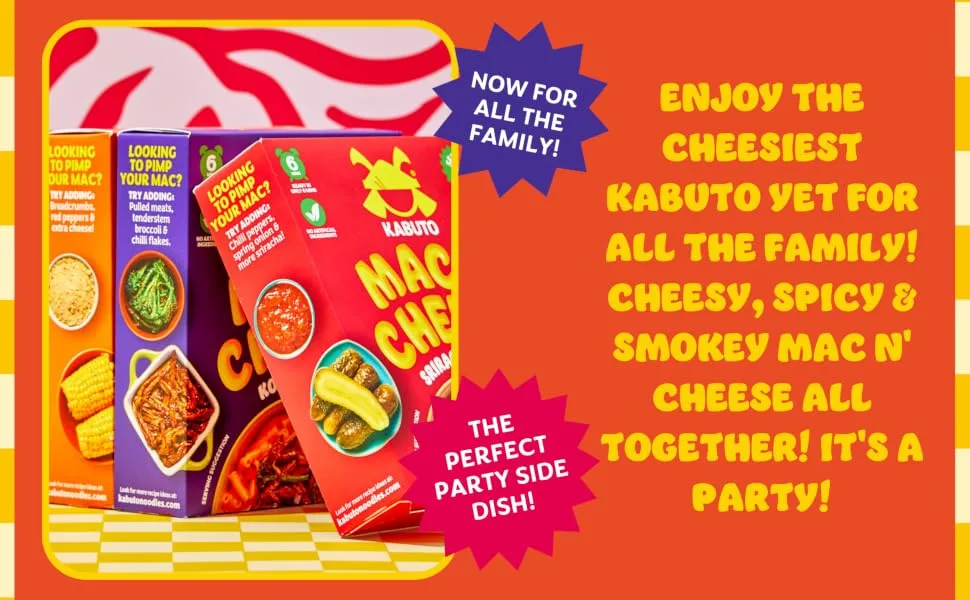 Kabuto Noodles | Mac n' Cheese Big Box Instant Pasta | Macaroni Cheese Hob Meal | 200g | Sriracha Chilli Cheese Flavour - great mac and cheese